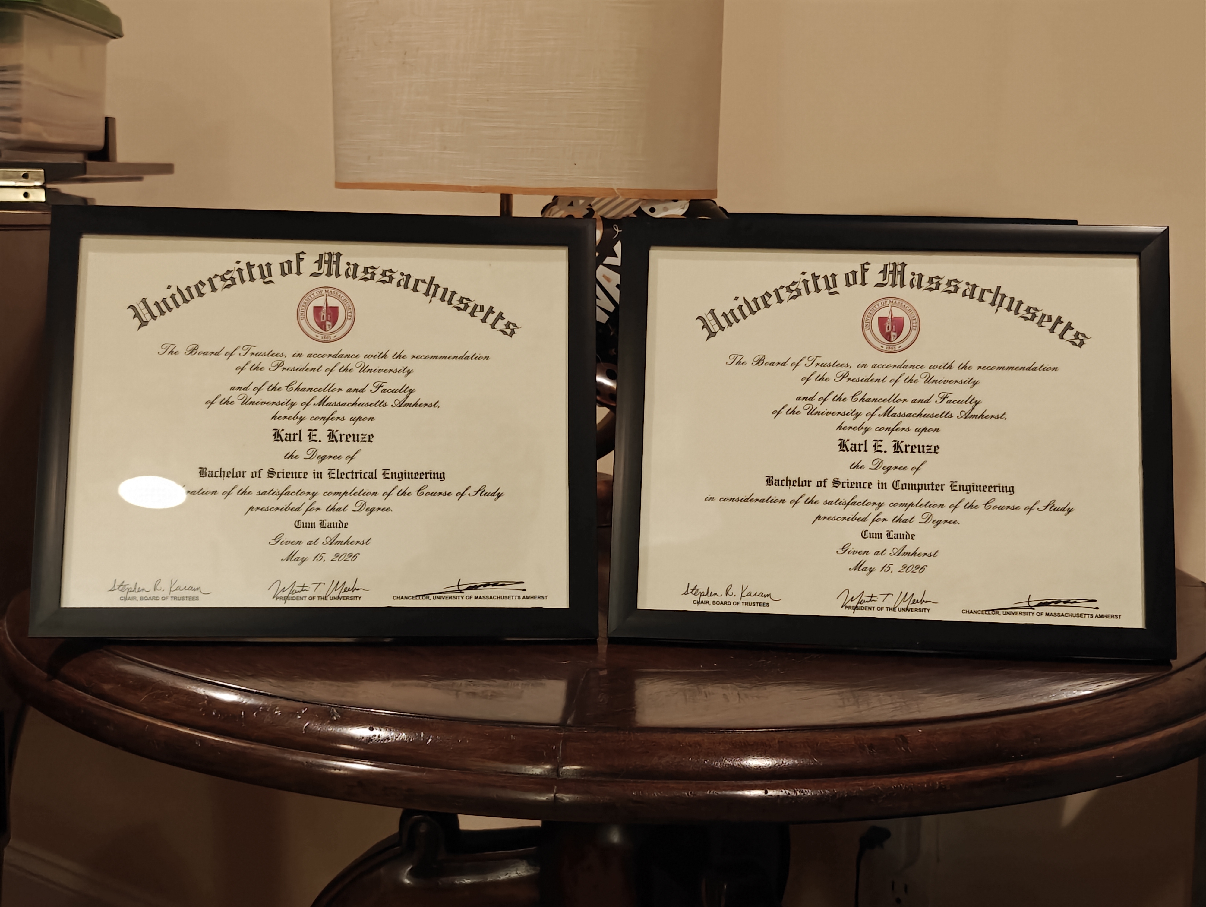 My diplomas.