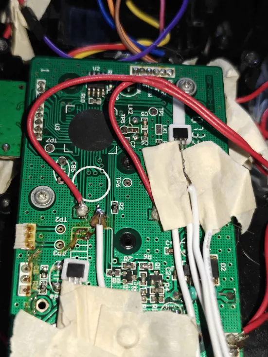 Picture of the hall effect sensor placement
